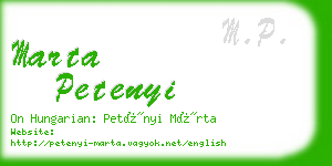 marta petenyi business card